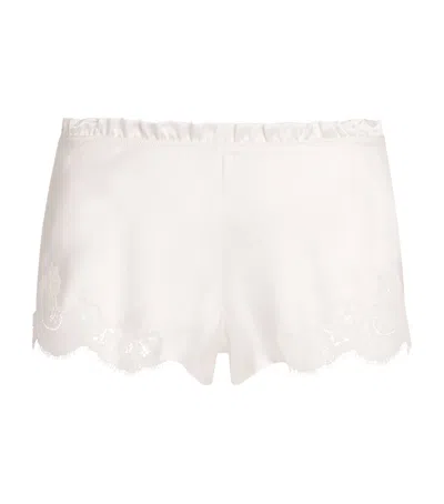 Carine Gilson Silk Cérès Pyjama Shorts In White