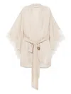 Carine Gilson Silk Dressing Gown In Neutral