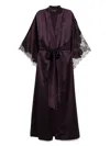 Carine Gilson Silk Dressing Gown In Purple