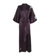 Carine Gilson Silk Lace-detail Long Robe In Purple