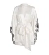 Carine Gilson Silk Lace-detail Short Robe In White
