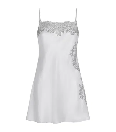 Carine Gilson Silk Lace Short Nightdress In White