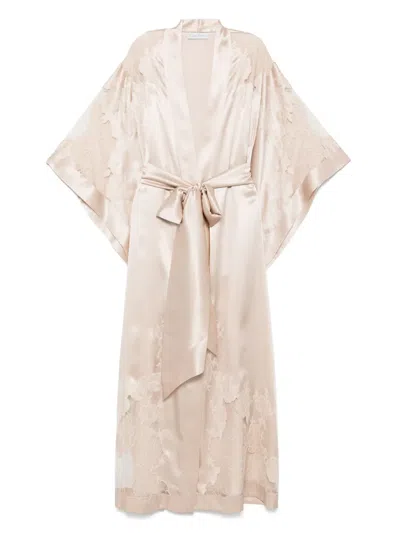 Carine Gilson Silk Nightdress In Neutral