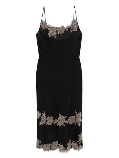Carine Gilson Silk Nightdress In Black