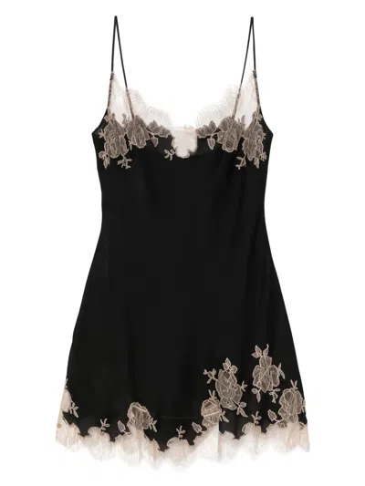 Carine Gilson Silk Nightdress In Black