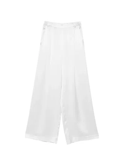 Carine Gilson Silk Pajama Trousers In White