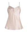 Carine Gilson Pleated Silk Camisole In Pink