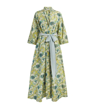 Carine Gilson Silk Printed Long Robe In Multi