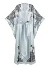 Carine Gilson Silk Robe In Blue