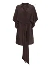 Carine Gilson Silk Robe In Brown