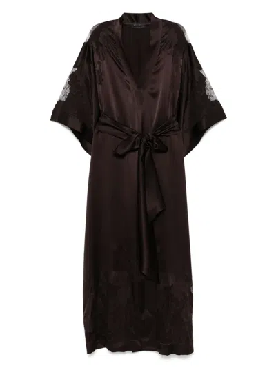 Carine Gilson Silk Robe In Brown