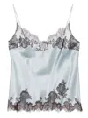 Carine Gilson Silk Satin Top In Blue