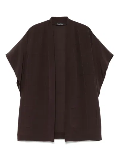 Carine Gilson Silk Short Robe In Brown