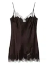 Carine Gilson Silk Slip Dress In Brown