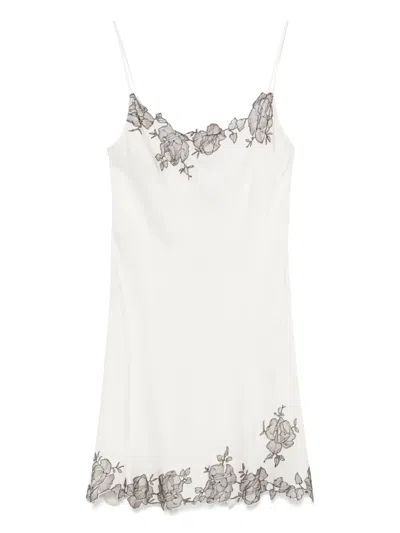 Carine Gilson Silk Slip Dress In White