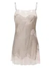 Carine Gilson Square-neck Silk Minidress In Grey