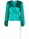 Carine Gilson Tied-waist Silk Pyjama Top In Green
