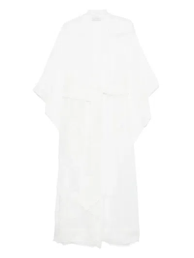 Carine Gilson Tulle Long Robe In White