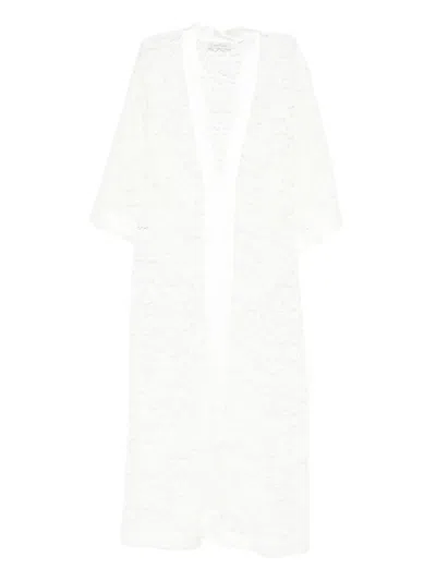 Carine Gilson V-neck Lace Nightdress In White