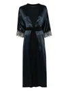 Carine Gilson V-neck Silk Kaftan In Blue