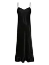 Carine Gilson V-neck Silk Maxi Dress In Black