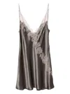 Carine Gilson V-neck Silk Minidress In Grey