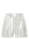 Carine Gilson Wide-leg Lurex Pyjama Shorts In Silver