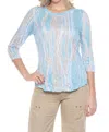 Carine Round-neck Top In Ocean Breeze In Blue