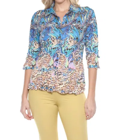 Carine Sabrina Shirt In Butterfly Prism In Multi