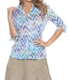 Carine Sabrina Shirt In Chevron Haze In Multi