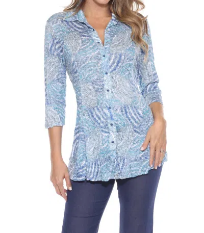 Carine Selena Shirt In Hazy Whirls In Multi