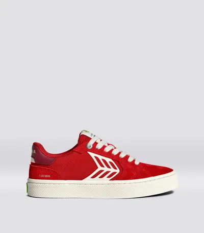 Cariuma Catiba Pro 2.0 Scarlet Red Suede And Cordura Ivory Logo Cabernet Sneaker Men