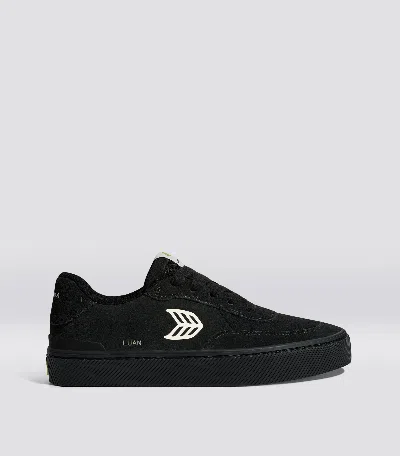 Cariuma Luan Pro All Black Suede Ivory Logo Trainer Men In All Black/ivory