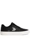 Cariuma Luan Pro Black Premium Leather Ivory Logo Sneaker Women In Black