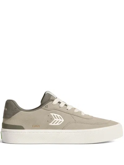 Cariuma Luan Pro Plaza Taupe Suede Ivory Logo Sneaker Women In Plaza Taupe/ivory