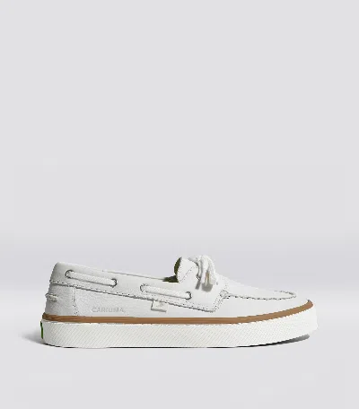 Cariuma Mare Boat Shoe White Premium Leather Men
