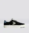 Cariuma Naioca Black Suede Ivory Logo Washed Blue Sneaker Men In Black/ivory&washed Blue