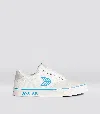 Cariuma Naioca Pro Avatar Vintage White Suede Off-white Canvas Blue Logo Sneaker Women In Naioca Pro Avatar Off-white/blue