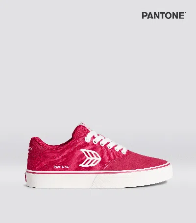 Cariuma Naioca Pro Pantone Viva Magenta Suede And Canvas Off-white Logo Sneaker Men