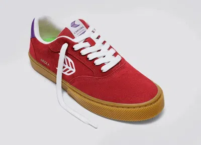 Cariuma Naioca Sneakers Women's Red Suede Low Top Skateboard Shoes Gal1794