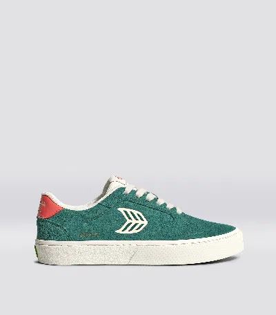 Cariuma Naioca Teal Suede Ivory Logo Watermelon Sneaker Women In Teal/ivory