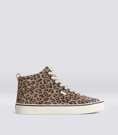 Cariuma Oca High Stripe Leopard Print Suede Sneaker Women