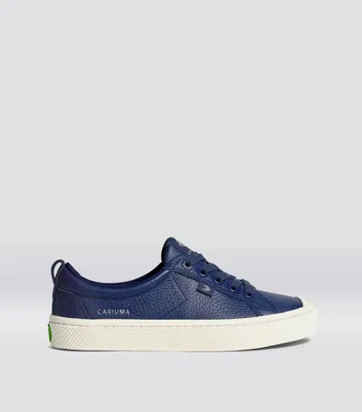 Cariuma Oca Low Bright Navy Premium Leather Sneaker In Blue