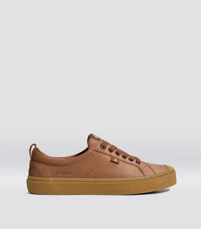 Cariuma Oca Low Gum Sienna Brown Premium Leather Trainer Men