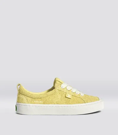 Cariuma Oca Low Lemonade Yellow Hairy Suede Sneaker