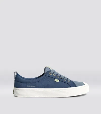 Cariuma Oca Low Shadow Blue Canvas Mirage Blue Suede Sneaker Men