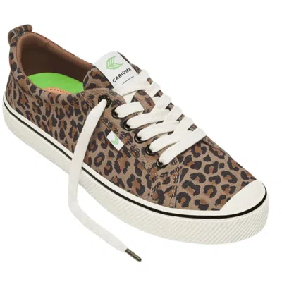 CARIUMA CARIUMA OCA LOW STRIPE SNEAKERS WOMENSBROWN SUEDE LEOPARD PRINT SHOES GAL626