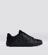 Cariuma Salvas All Black Premium Leather And Suede Ash Grey Logo Sneaker Women In All Black/ash Grey