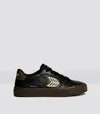 Cariuma Salvas Teak Black Leather Ivory Logo Sneaker Men
