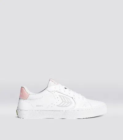 Cariuma Salvas White Leather Ice Logo Rose Sneaker Men In White Lwg Leather/ice & Rose